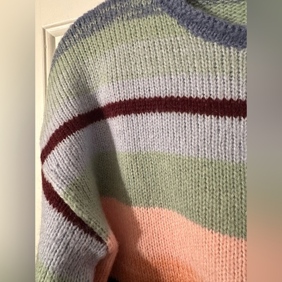 SUNDANCE Small Isabella Roll Neck Striped Wool Blend Pullover Sweater Warm Cozy - Picture 4 of 9